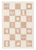 Erika Beige and Cream Checkered Washable Rug