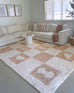 Erika Beige and Cream Checkered Washable Rug