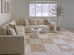 Erika Beige and Cream Checkered Washable Rug