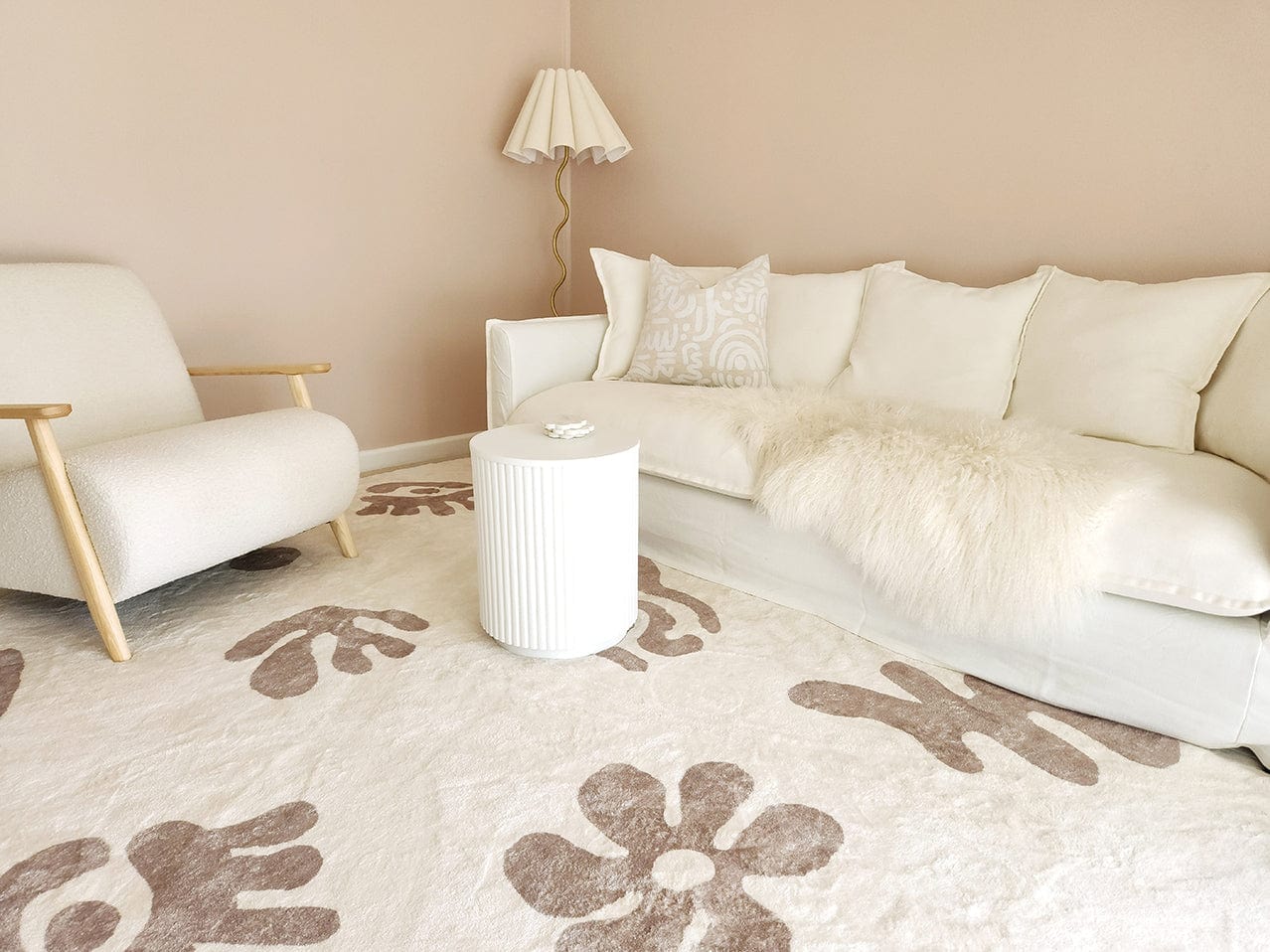 Esilda Brown Abstract Washable Rug