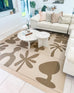 Esnir Beige Graphic Indoor Outdoor Washable Rug