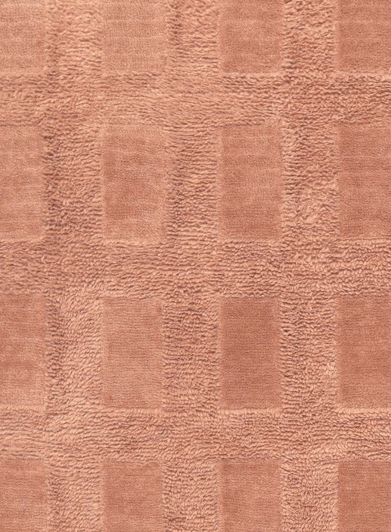 Estella Pink Geometric Wool Shag Rug