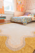 Esti Cream and Yellow Wiggle Bordered Washable Rug