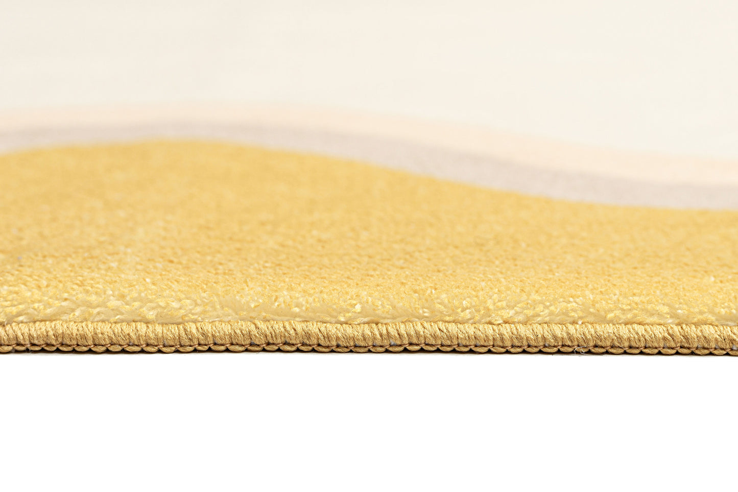 Esti Cream and Yellow Wiggle Bordered Washable Rug