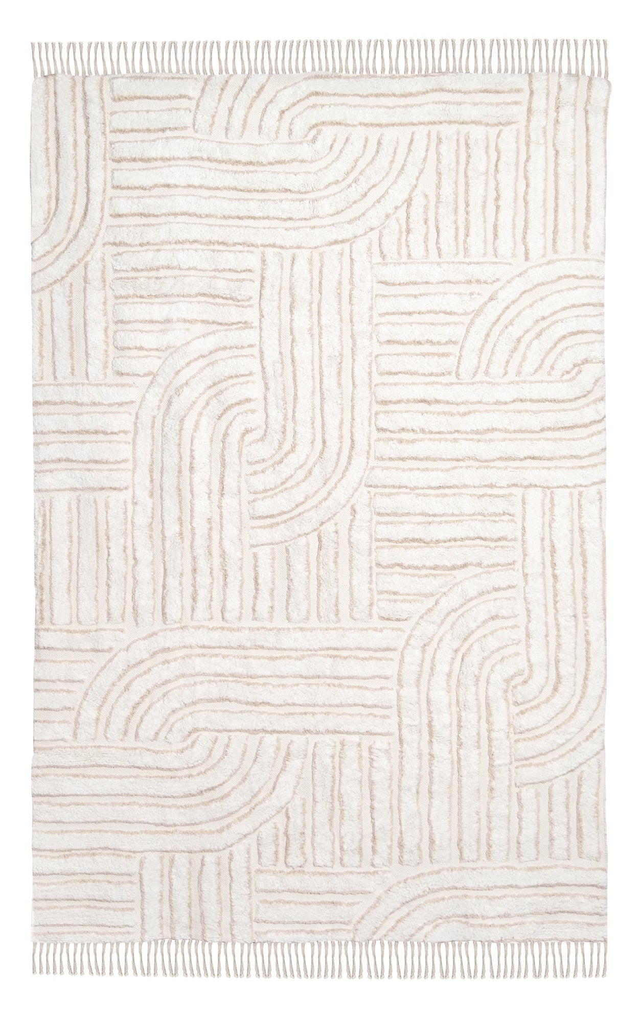 Etta Ivory Geometric Washable Rug