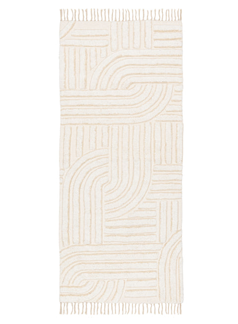 Etta Ivory Geometric Washable Runner Rug