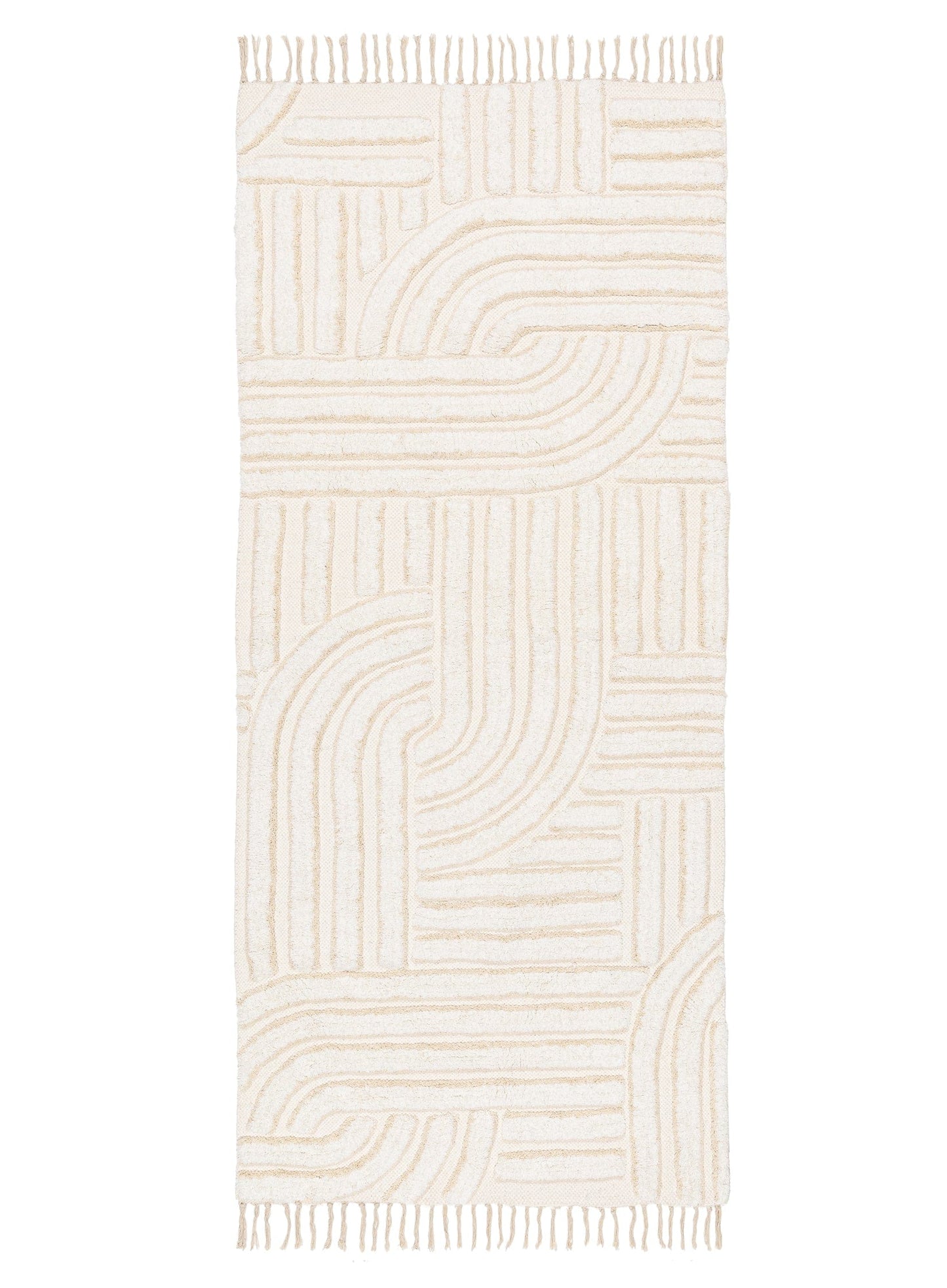 Etta Ivory Geometric Washable Runner Rug