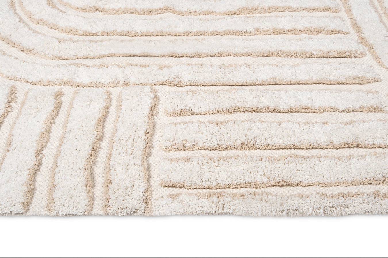 Etta Ivory Geometric Washable Rug