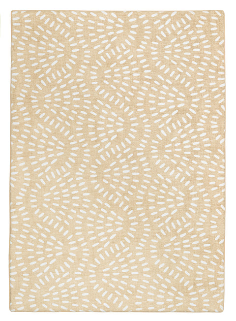 Eula Beige and Light Beige Abstract Rollie Pollie Playmat