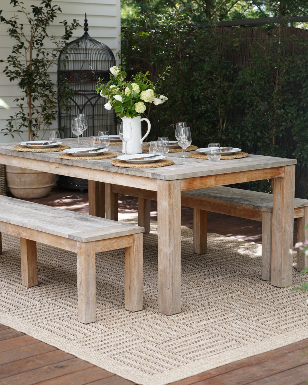 Eulalia Sand Basketweave Indoor Outdoor Rug