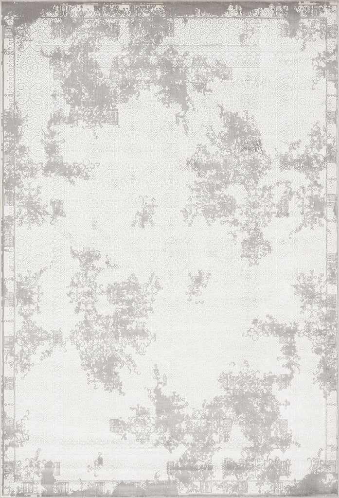 Fadime Charcoal Grey And Ivory Traditional Distressed Rug