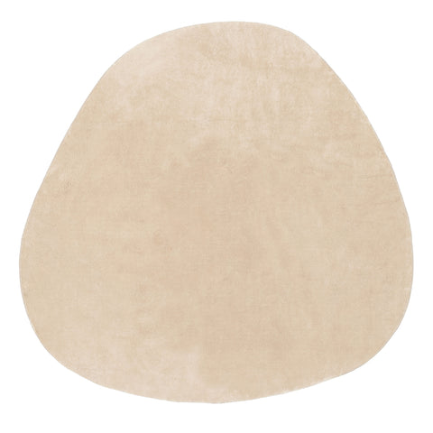 Felda Beige Irregular Round Washable Rug
