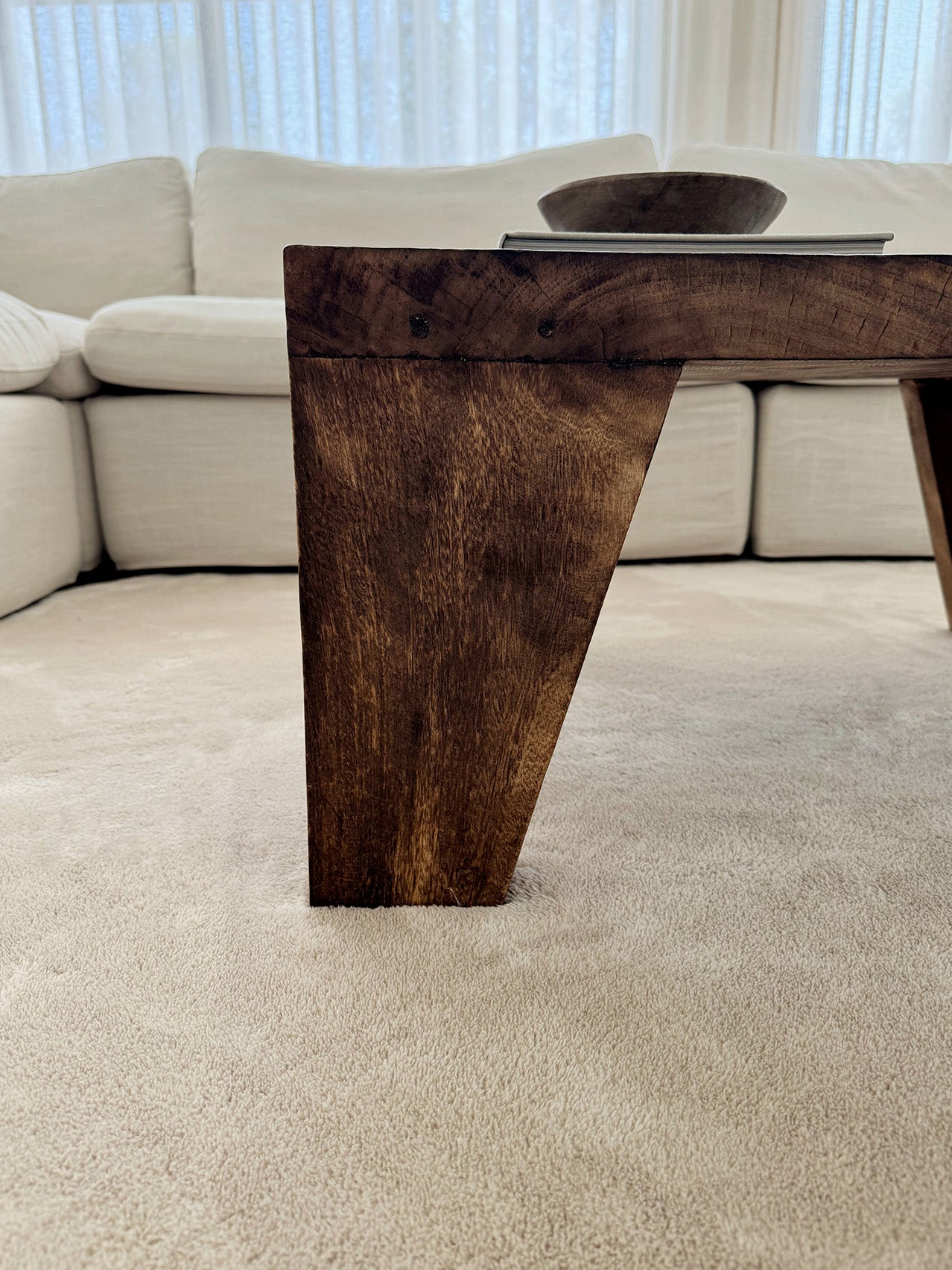 Felda Beige Irregular Round Washable Rug
