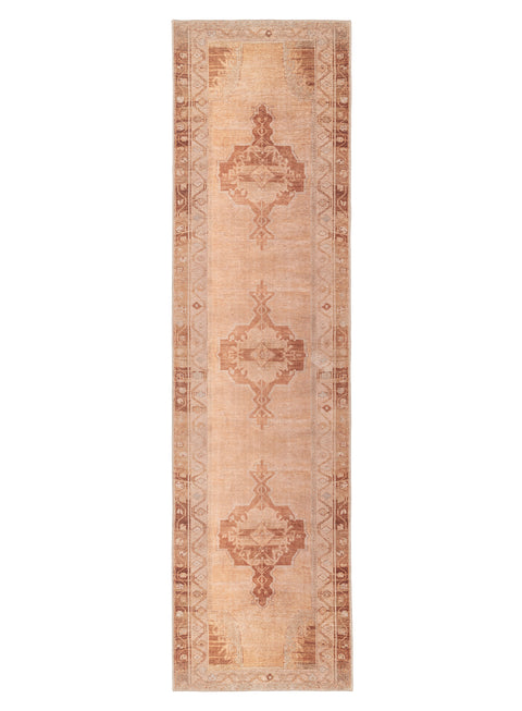 Feliza Cream and Rust Medallion Washable Runner Rug