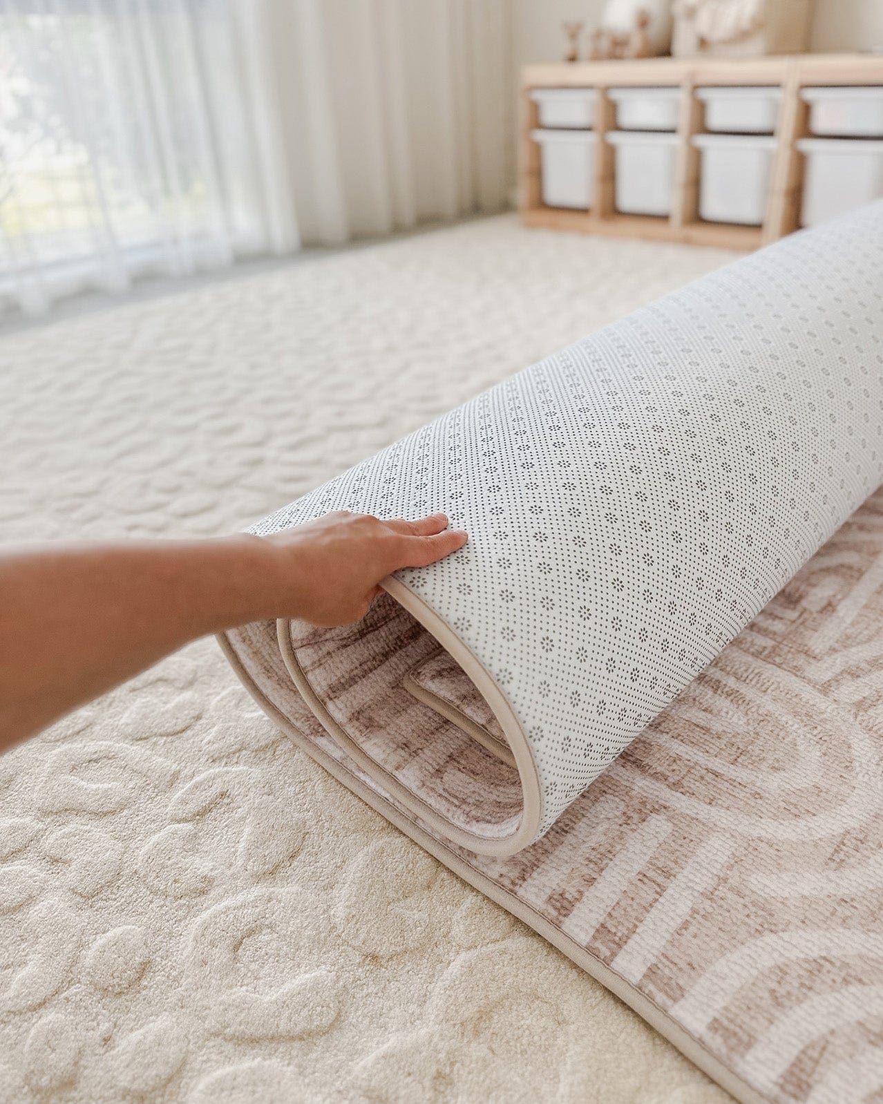 Fifi Cream Plush Rollie Pollie Playmat