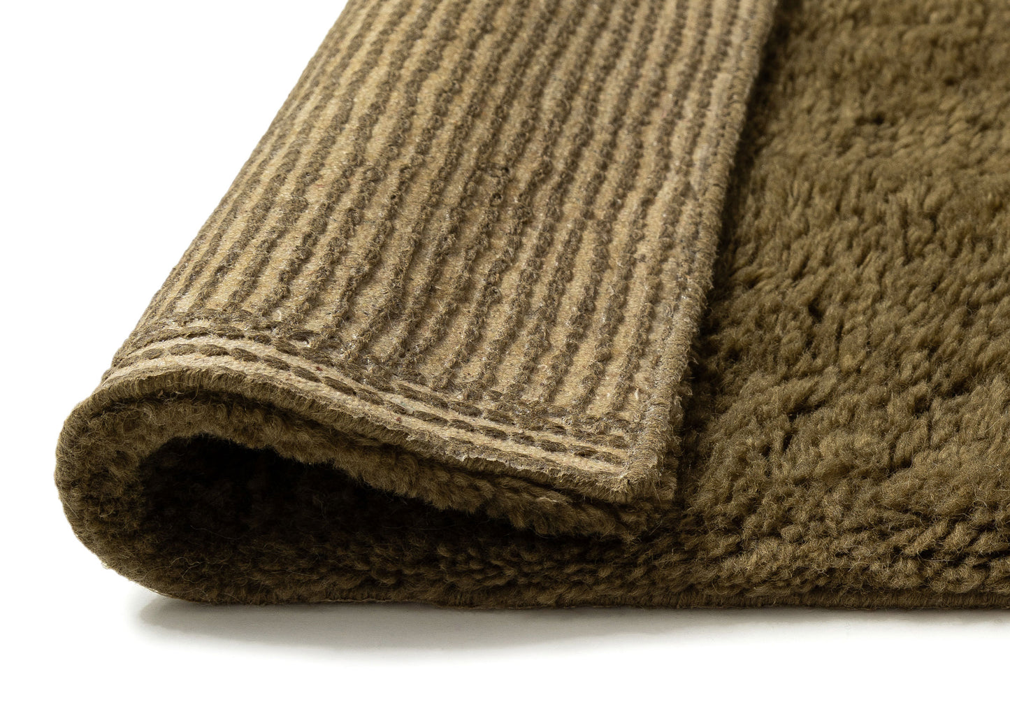 Flavia Dark Green Wool Shag Rug