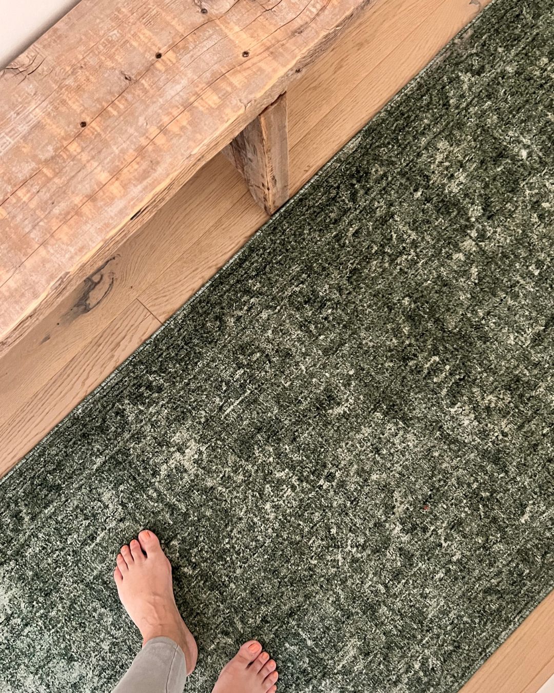 Gaia Tonal Forest Green Runner Rug