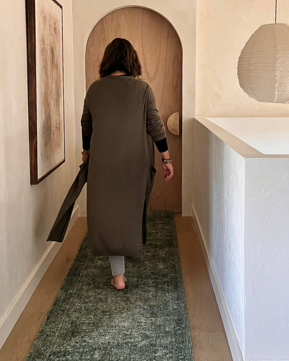 Gaia Tonal Forest Green Runner Rug