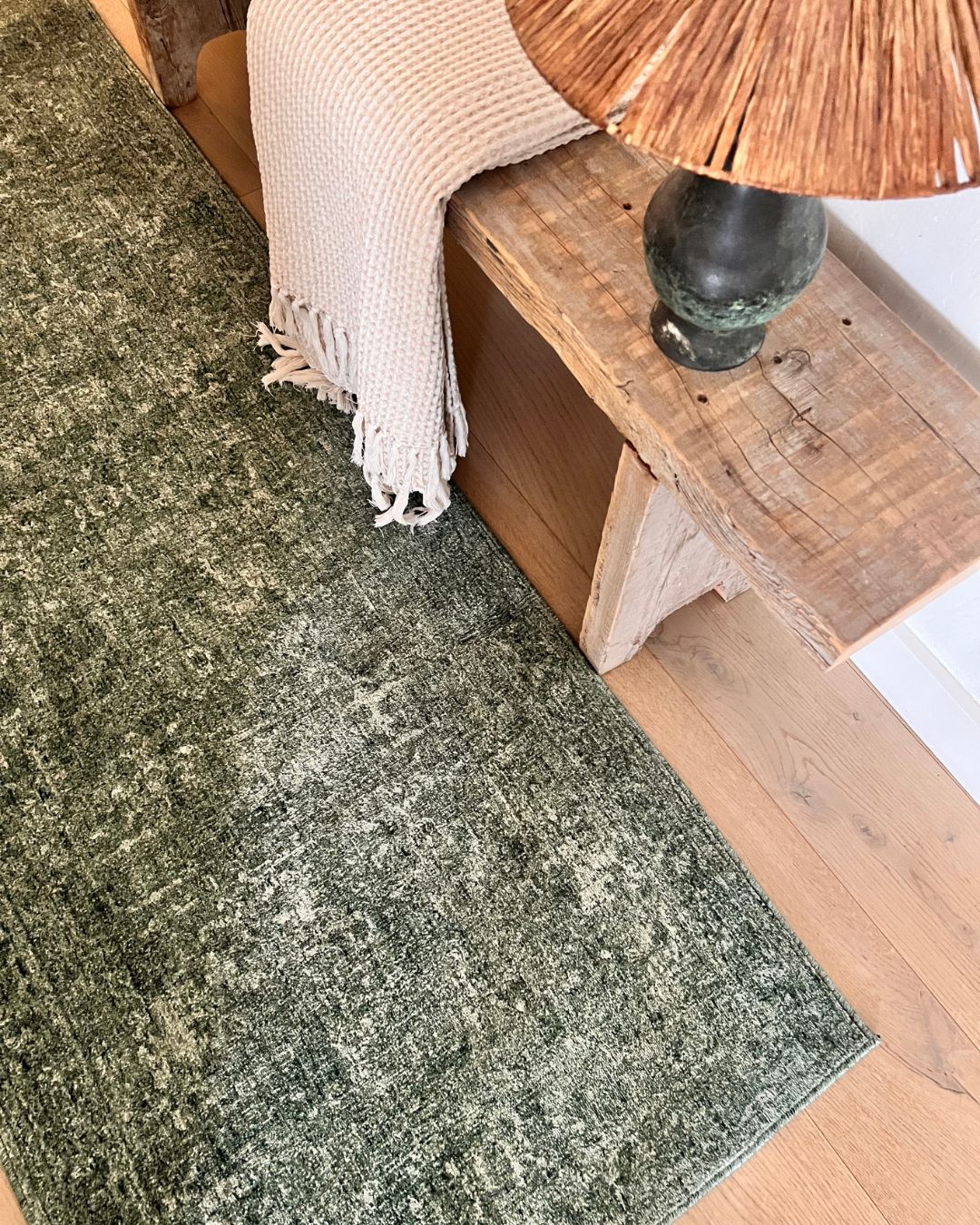 Gaia Tonal Forest Green Runner Rug