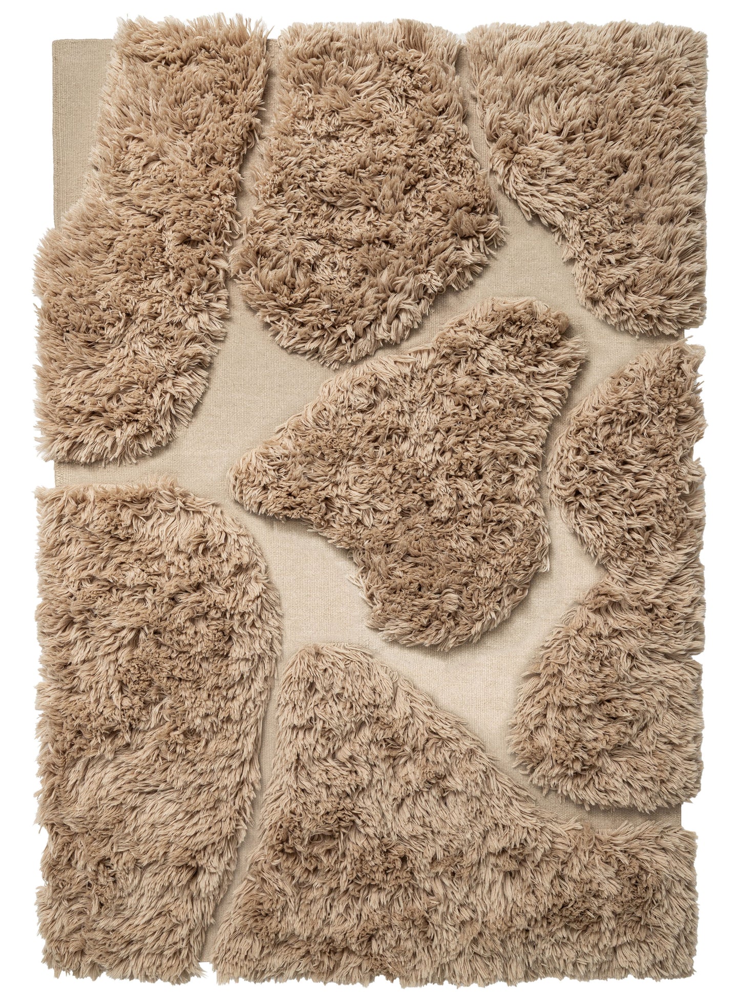 Gellica Biscuit Sculptural Wool Shag Rug
