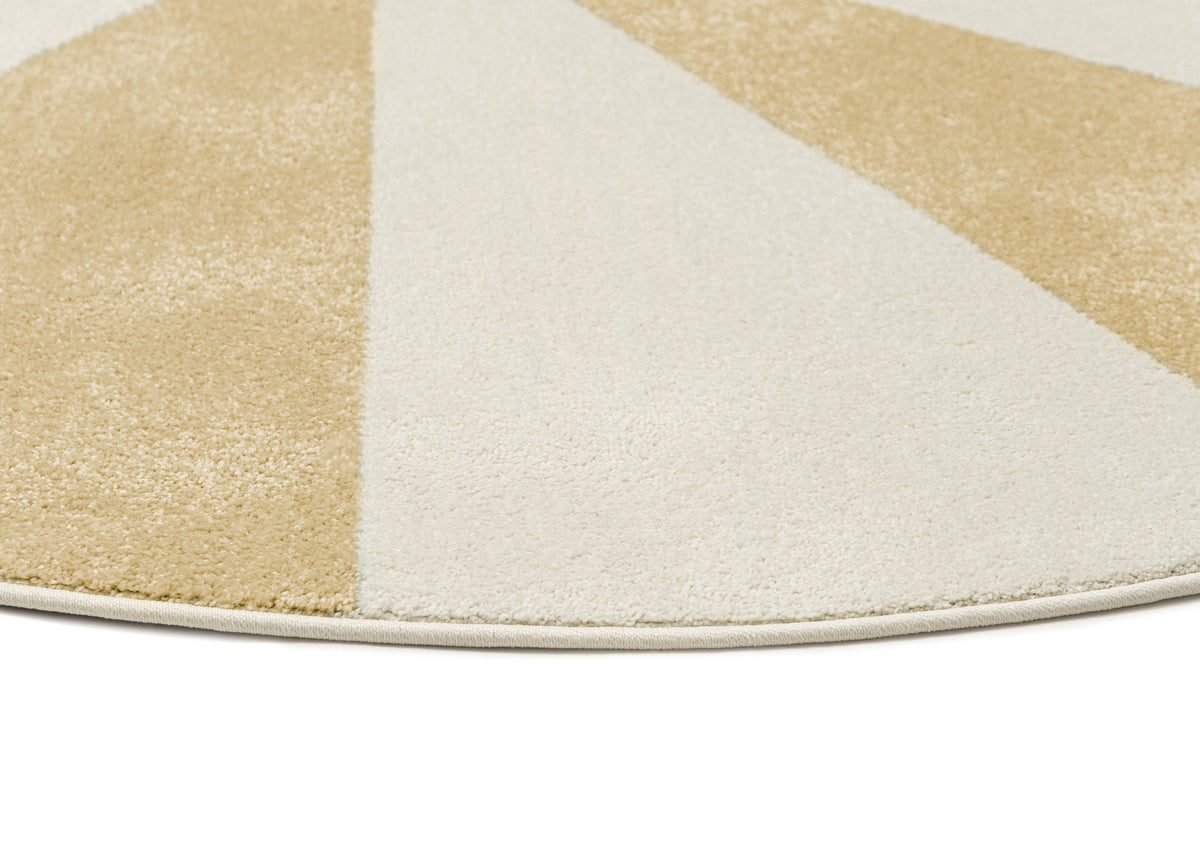 Greer Yellow Pinwheel Round Rug