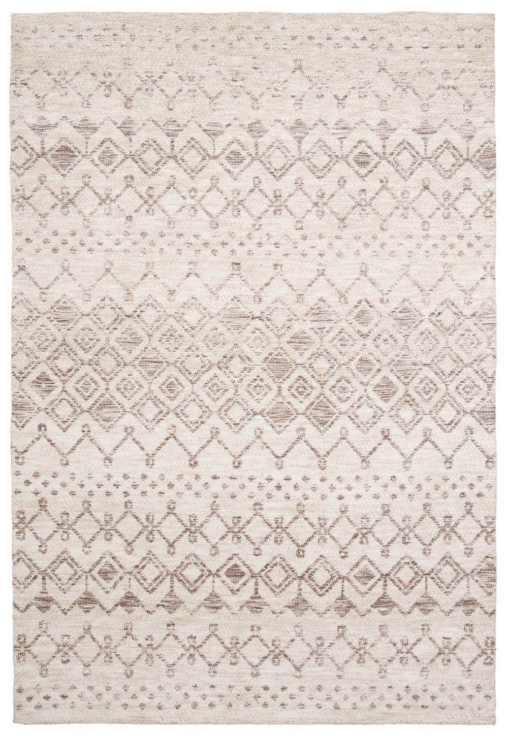 Harlow Ivory Cream And Brown Tribal Rug