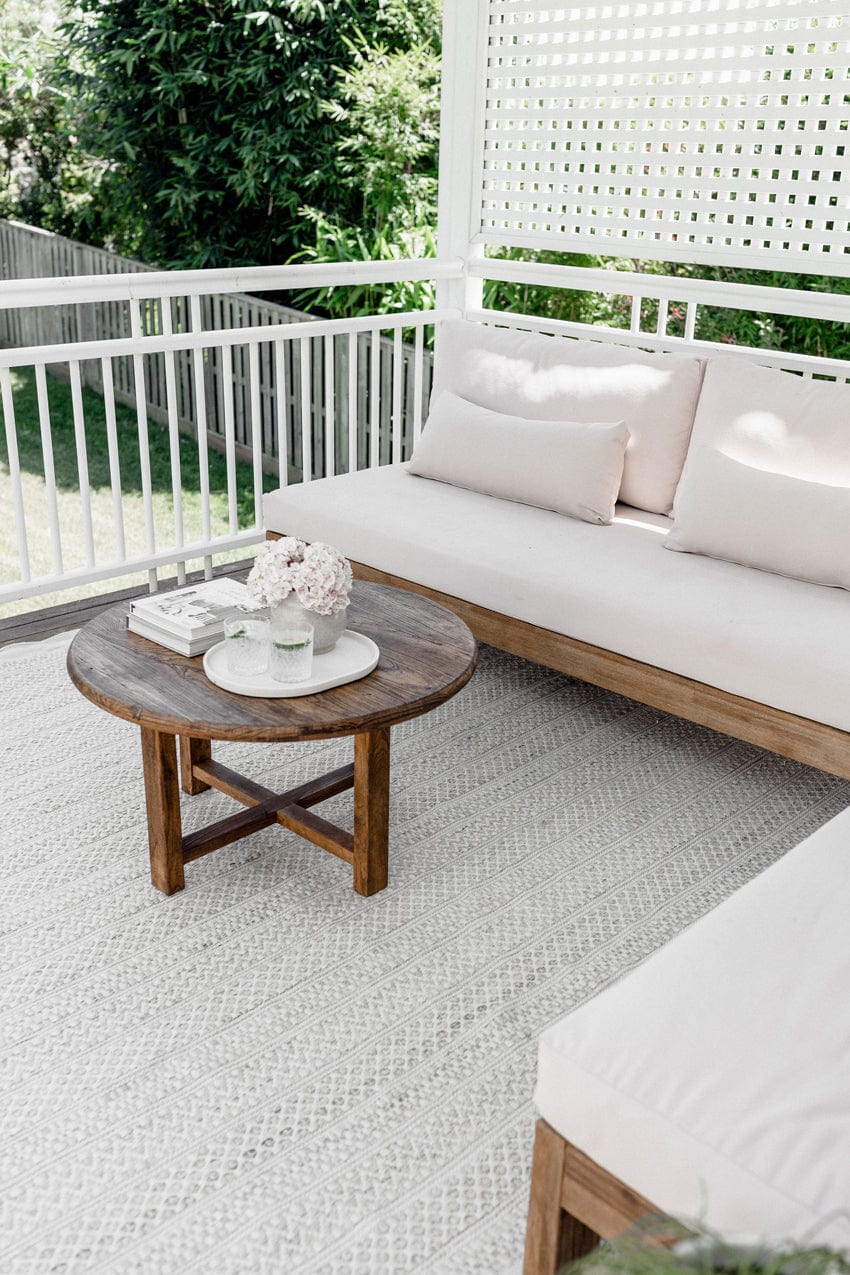 Hazel Cream and Grey Indoor Outdoor P.E.T Rug