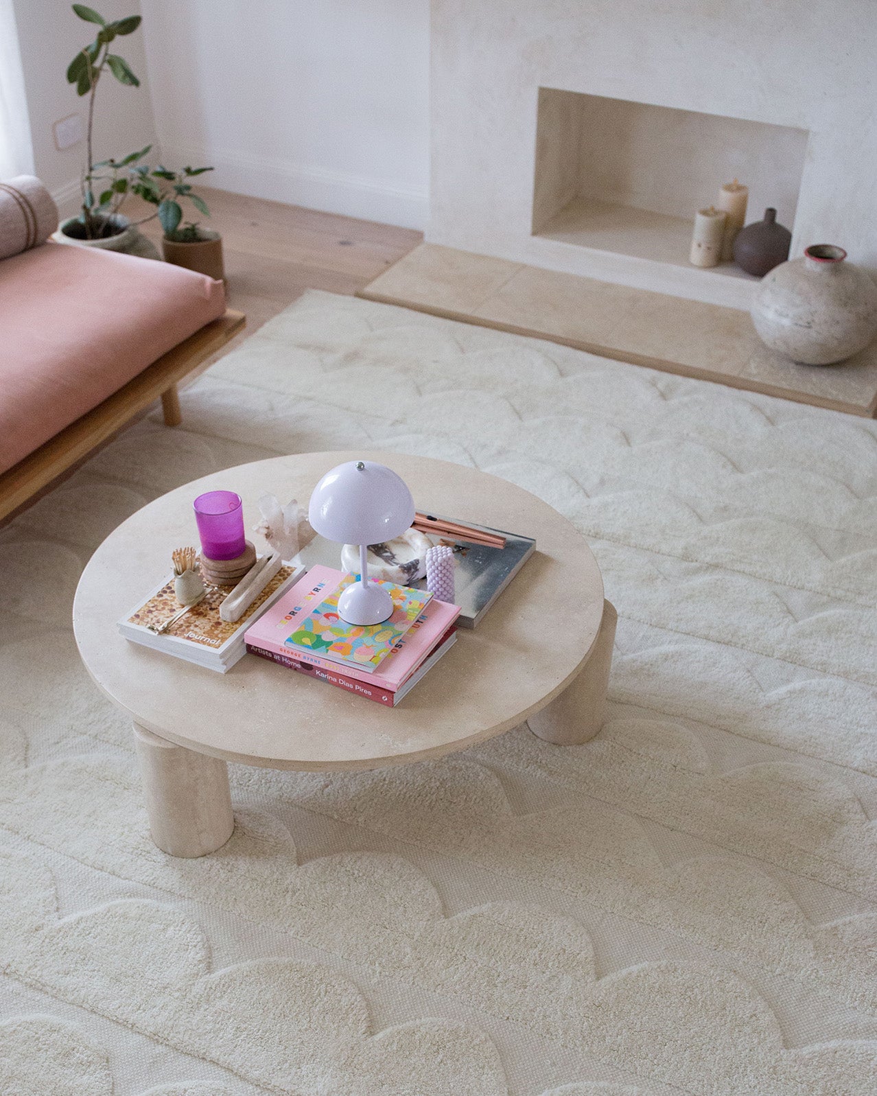 Hikari Ivory Scallop Washable Wool Rug