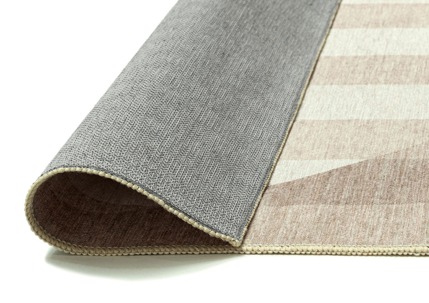 Icarus Soft Sand and Warm Taupe Abstract Circle Indoor Outdoor Rug
