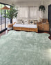 Idrissa Pale Green Scallop Washable Rug