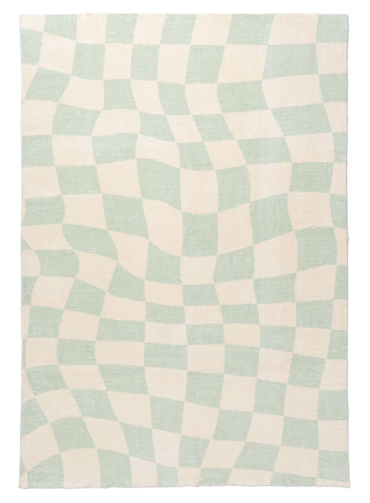 Ilenna Green and Ivory Abstract Checkered Washable Rug