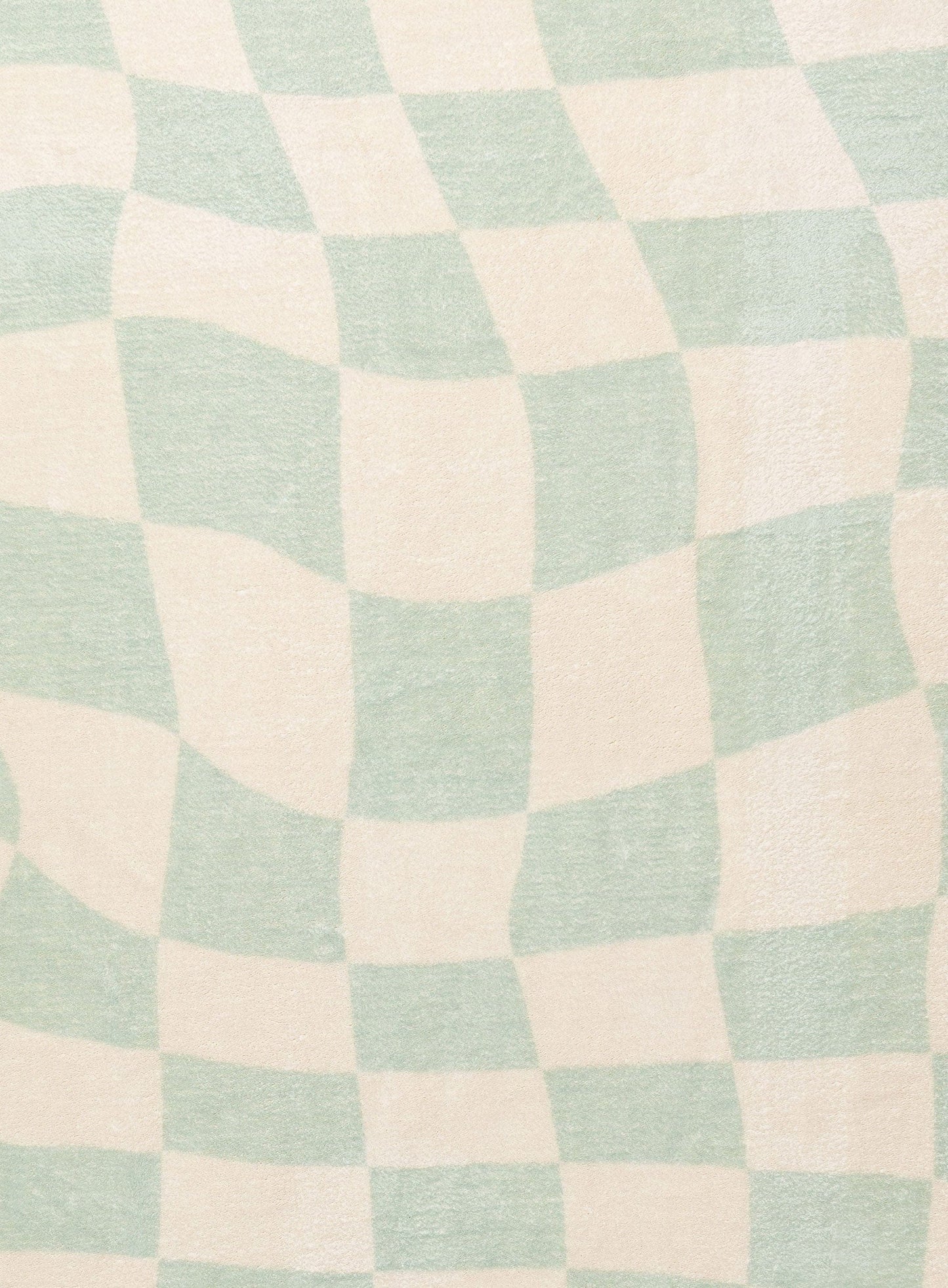 Ilenna Green and Ivory Checkered Washable Round Rug