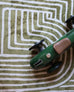 Iloa Green Abstract Rollie Pollie Round Playmat