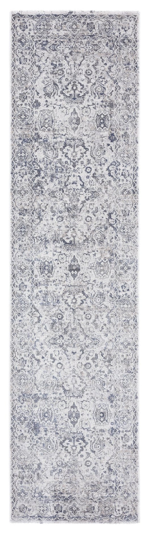 Iman Blue Ivory and Stone Grey Transitional Distressed Runner Rug *NO RETURNS UNLESS FAULTY