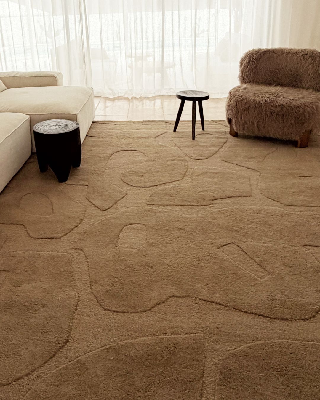 Imelda Taupe Carved Wool Rug