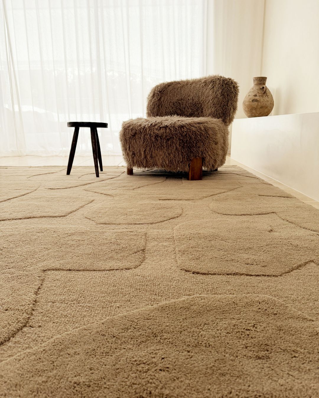 Imelda Taupe Carved Wool Rug