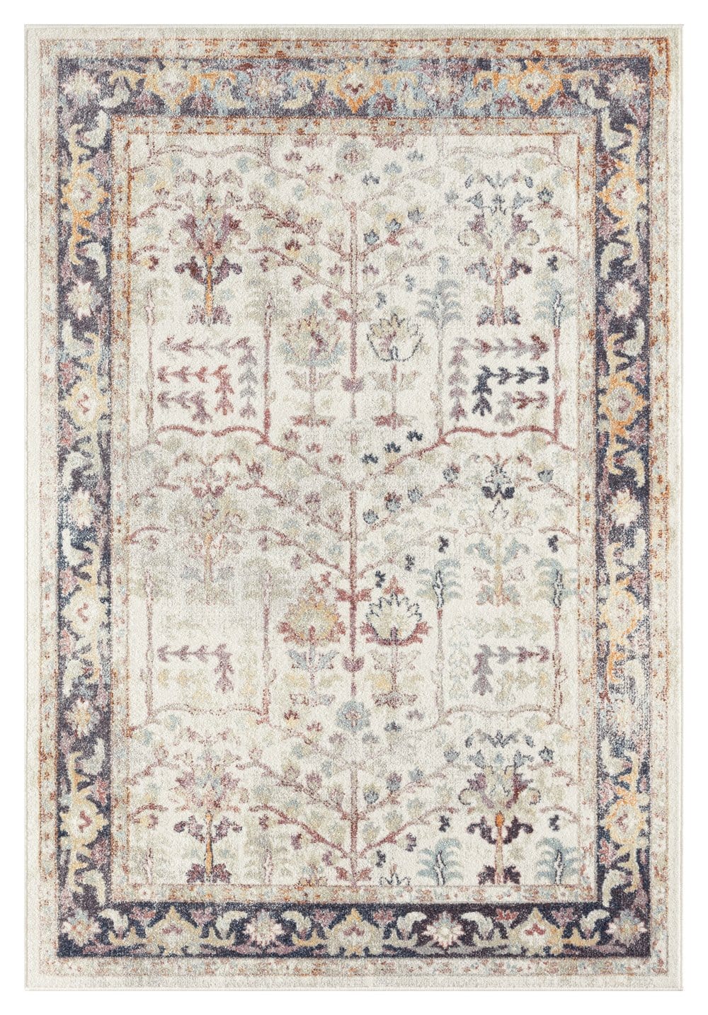 Indiana Blue and Purple Multi-Colour Distressed Rug