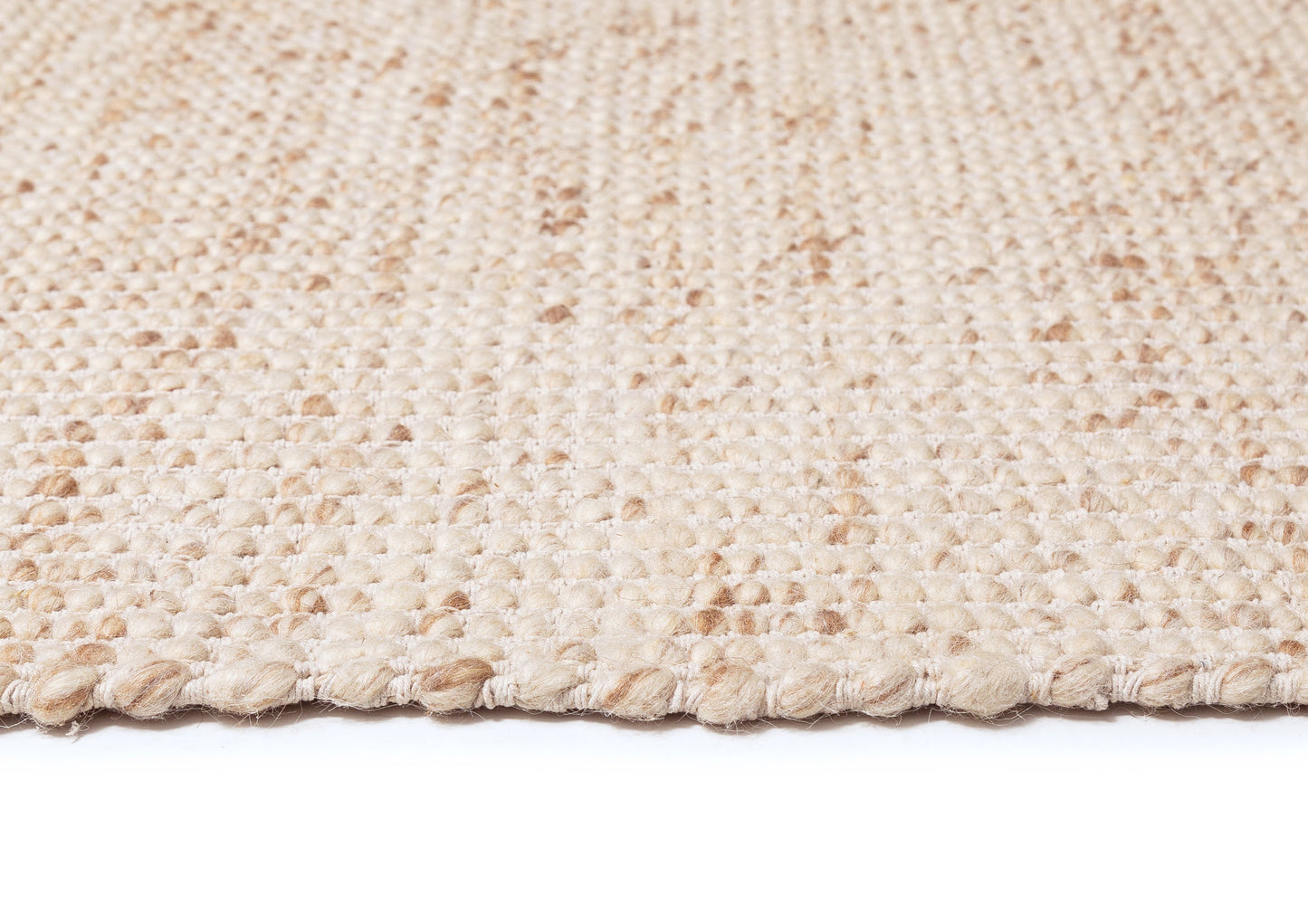 Indya Marbled Cream and Beige Chunky Wool Rug