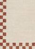 Isi Rust Brown Checkered Border Washable Rug