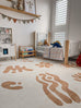 Isidore Beige and Cream Abstract Washable Rug