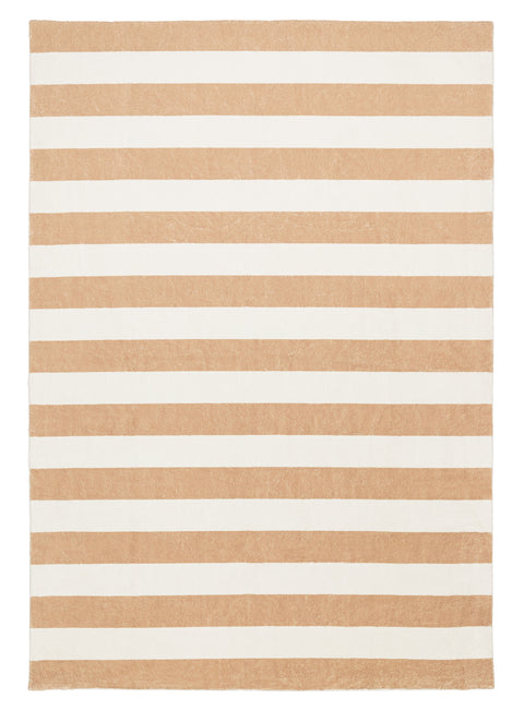 Jaida Tan Brown Cream Stripe Washable Rug