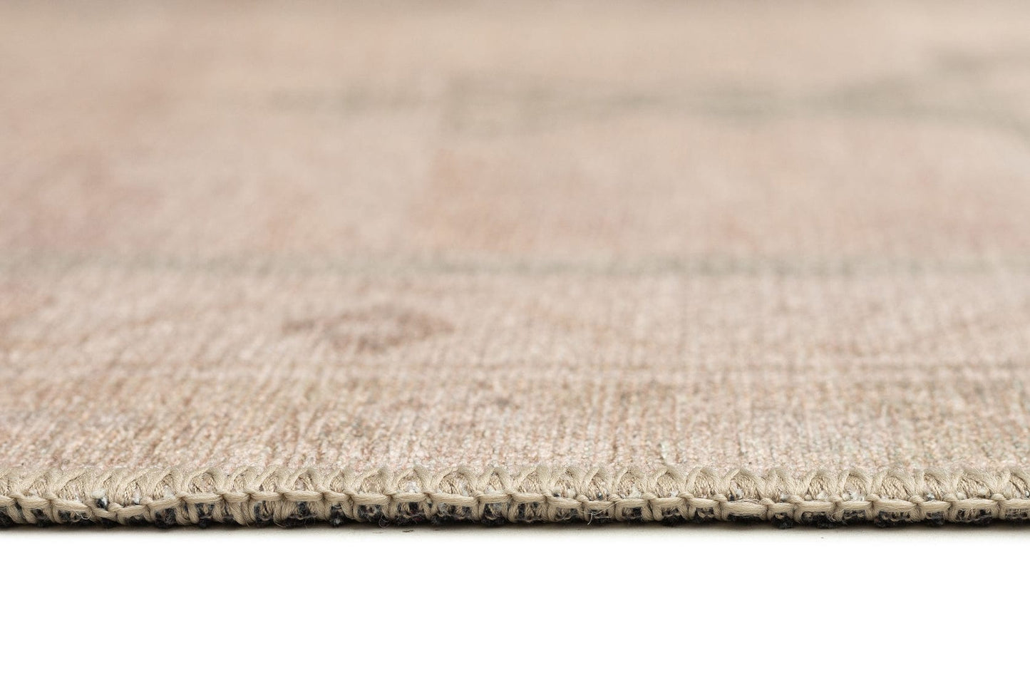 Janella Beige and Green Medallion Washable Runner Rug