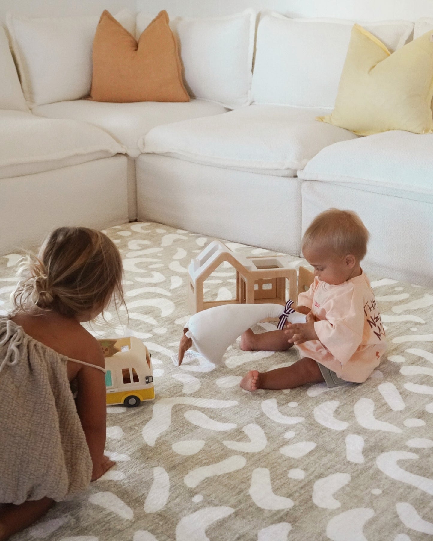 Jema Beige Abstract Rollie Pollie Playmat