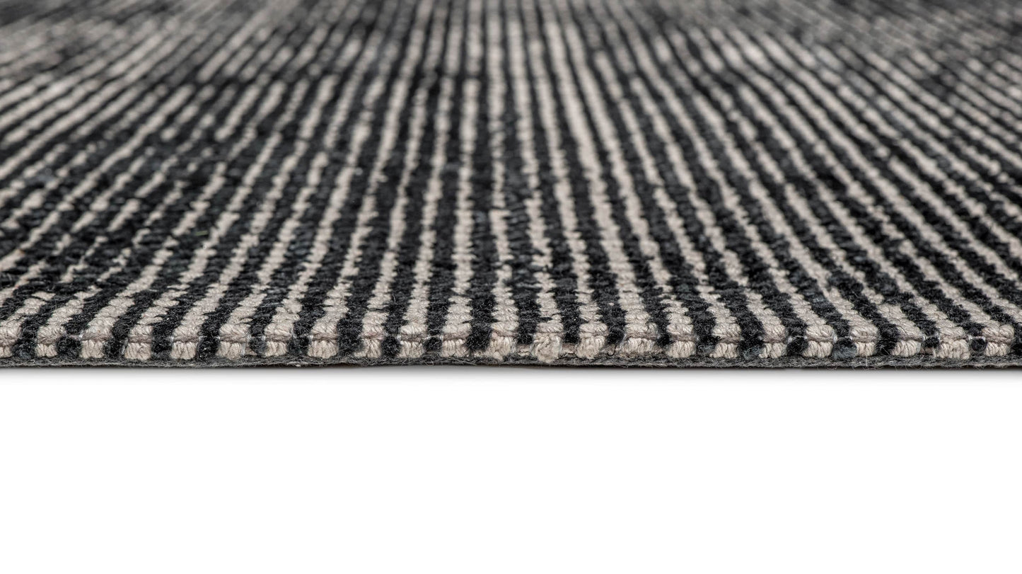 Jena Midnight Blue and White Hand Loomed Cotton Rug