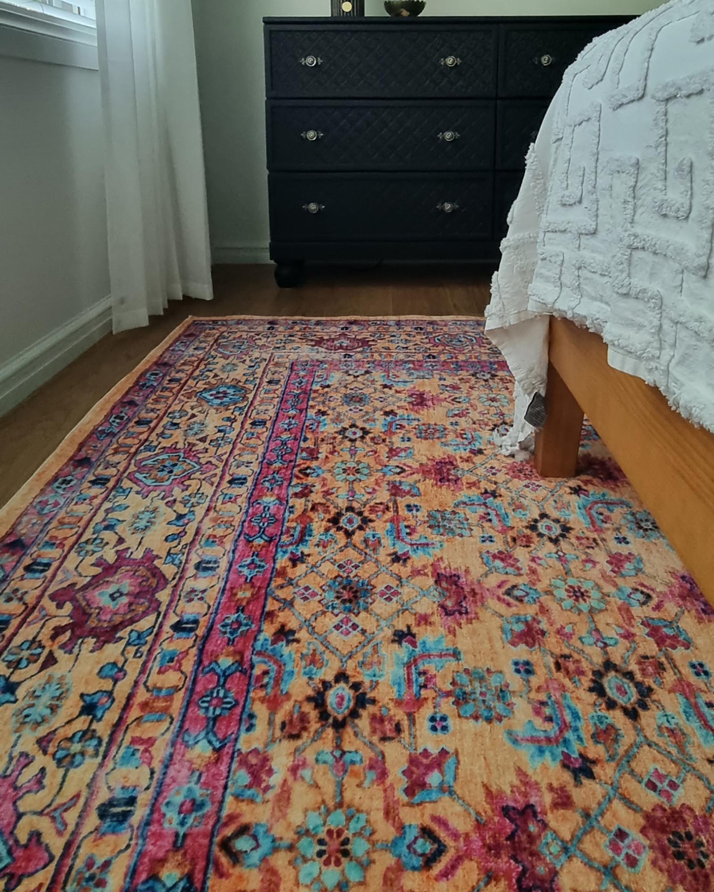 Jeraldine Multicolour Bordered Floral Rug