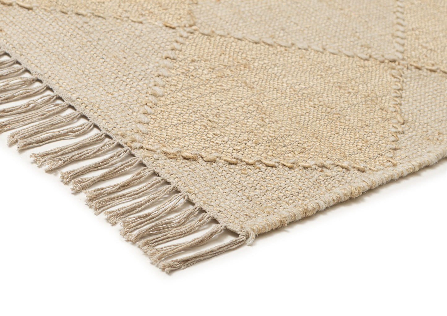 Jonette Sand Raised Diamond Jute Wool Rug