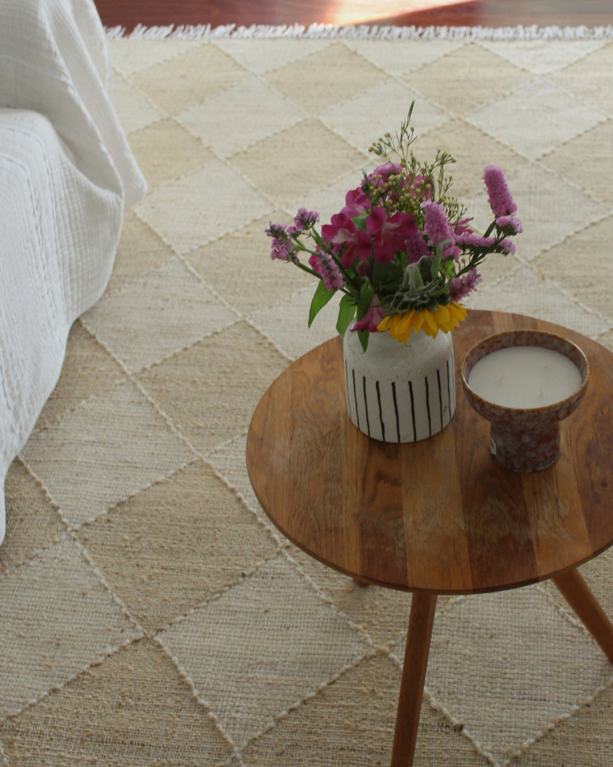 Jonette Sand Raised Diamond Jute Wool Rug