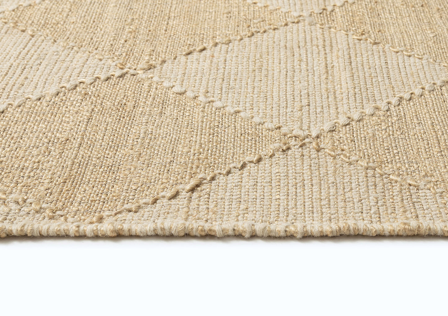 Jonette Sand Raised Diamond Jute Wool Rug