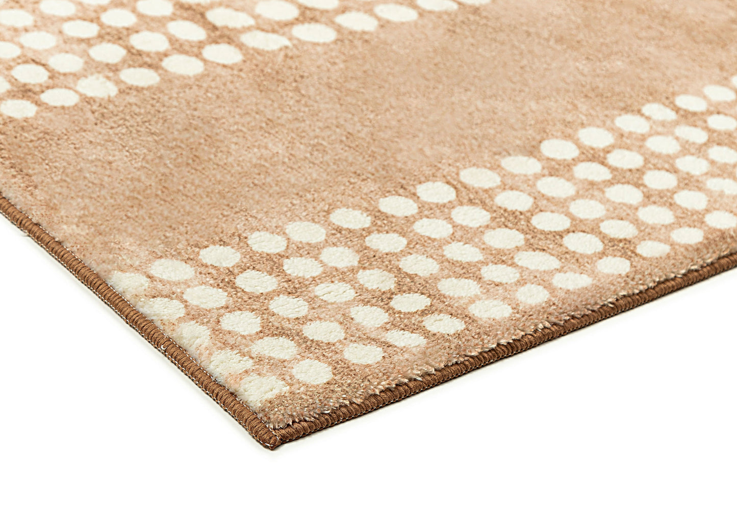 Joni Beige Cream Dot Pattern Washable Rug