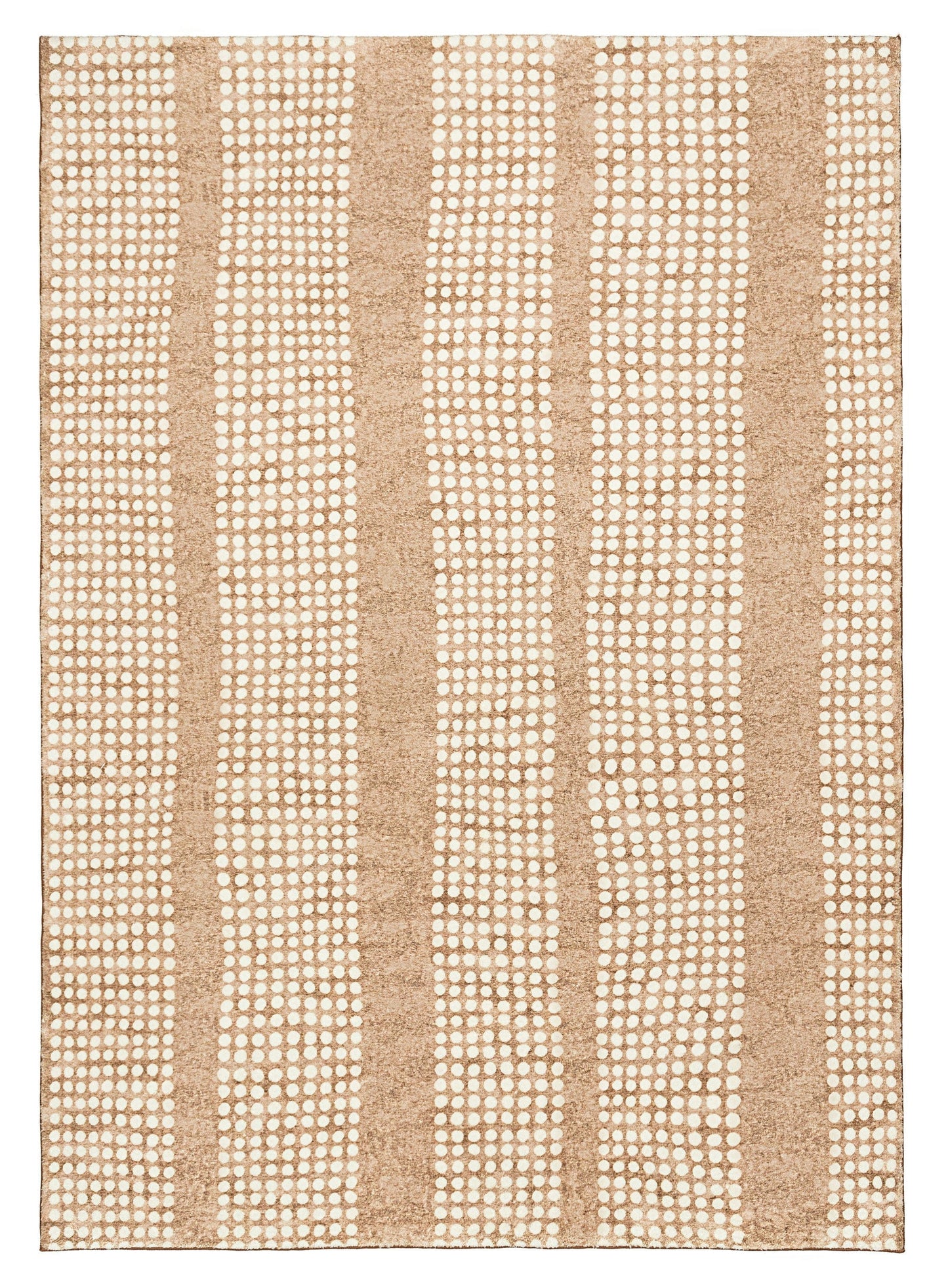 Joni Beige Cream Dot Pattern Washable Rug